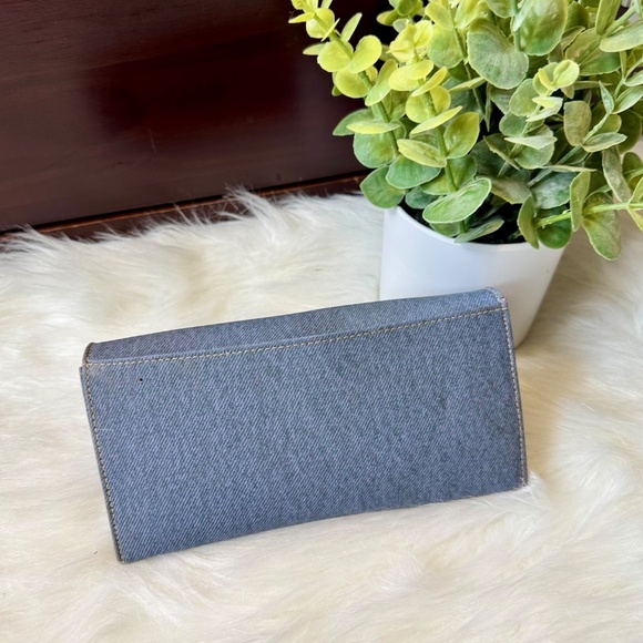 Garfield Faux Denim Long Flap Wallet with Engraved Front - Picture 14 of 15